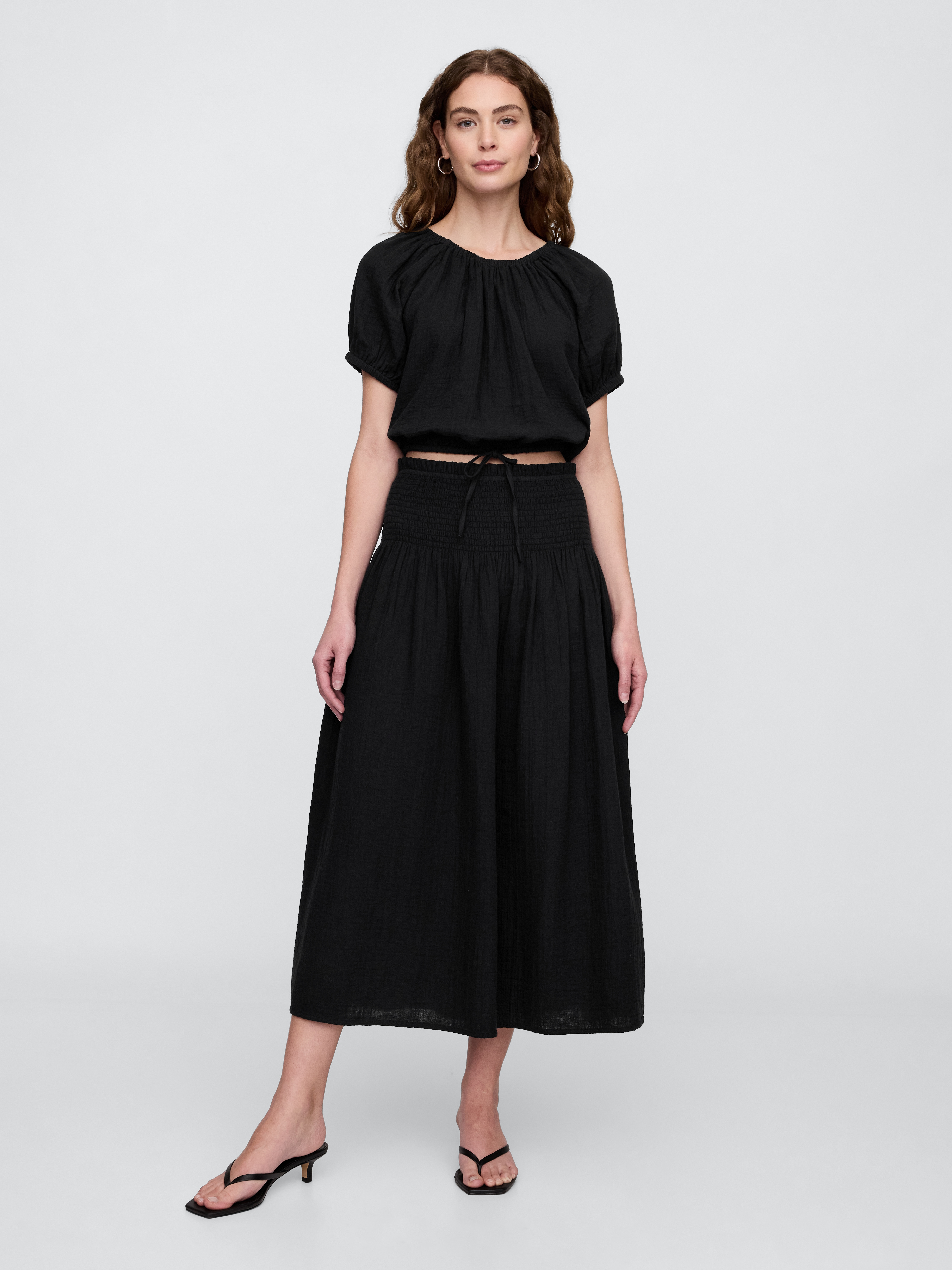 トップス LOUISEARTSWEAT Relaxed Gauze Tie-Hem Top | Gap Factory