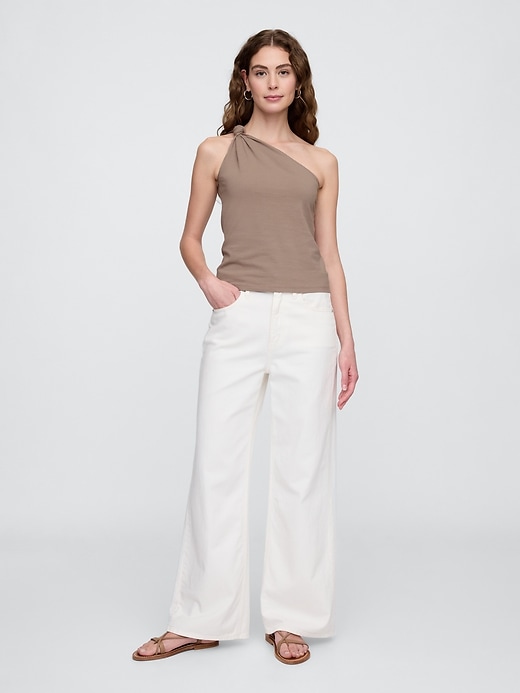 Image number 3 showing, One-Shoulder Stretch-Jersey Tank Top