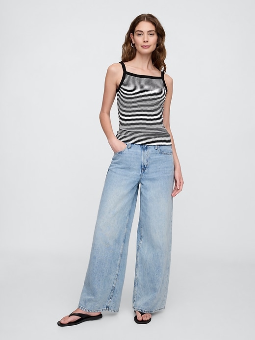 Image number 3 showing, Ribbed Stripe Squareneck Tank Top