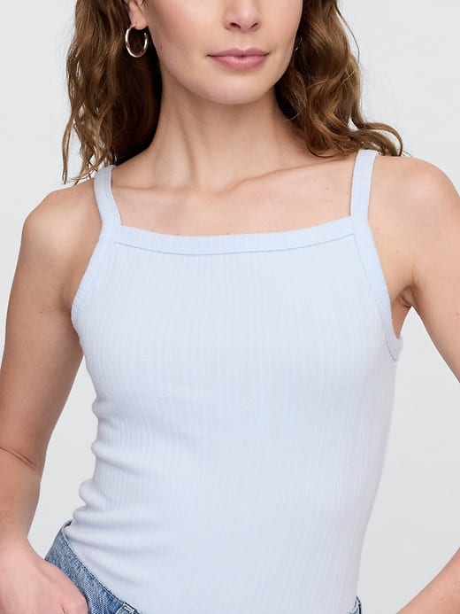 Image number 4 showing, Ribbed Squareneck Tank Top