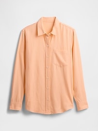 Linen-Blend Easy Shirt