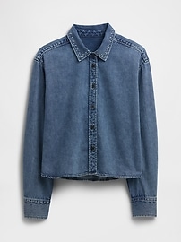 Oversized Cropped Denim Shirt
