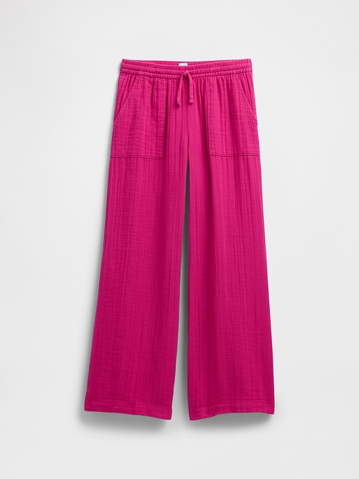 Image number 1 showing, Kids Pull-On Wide-Leg Gauze Pants