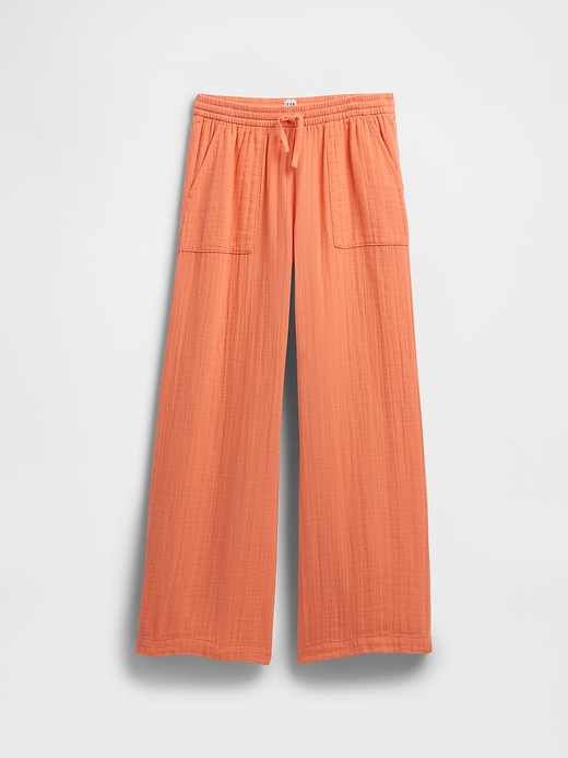 Image number 1 showing, Kids Pull-On Wide-Leg Gauze Pants