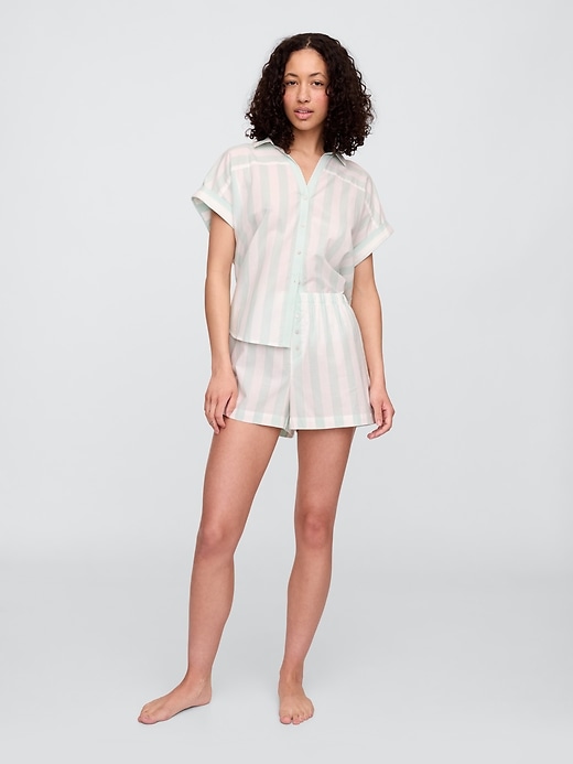 Image number 1 showing, Relaxed Stripe Poplin PJ Boxer Shorts