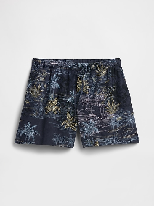 Image number 7 showing, 4" Mid Rise Pull-On Linen-Blend Shorts