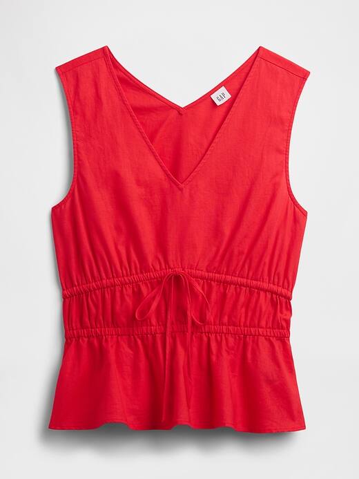 Image number 5 showing, Linen-Blend V-Neck Top