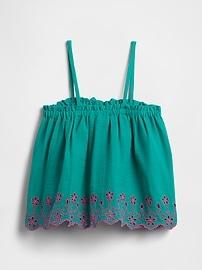 Kids Gauze Eyelet Top