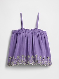 Kids Gauze Eyelet Top