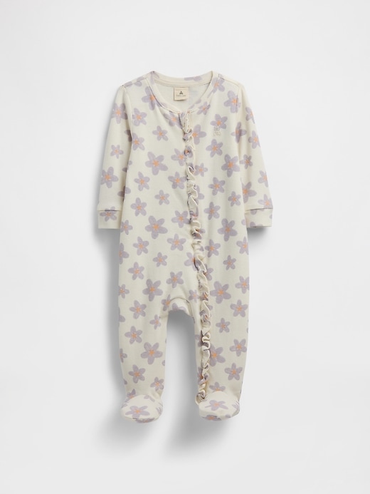Image number 1 showing, Baby Print Two-Way Zip One-Piece