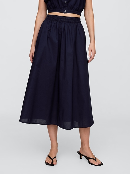 Image number 3 showing, Poplin Midi Skirt