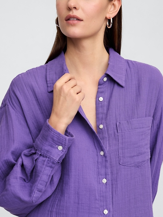Image number 4 showing, Gauze Big Shirt