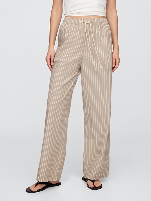 Image number 2 showing, Mid Rise Pull-On Wide-Leg Pants