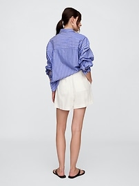Linen-Blend Pleated Shorts