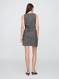 Linen-Blend Button-Front Mini Dress