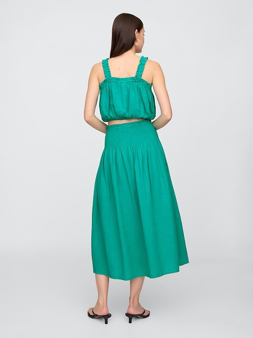 Image number 2 showing, Smocked Gauze Maxi Skirt