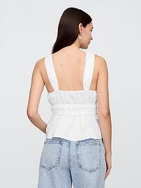 Smocked Cropped Squareneck Top