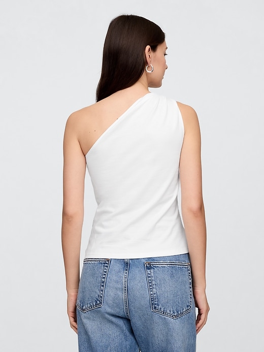 Image number 2 showing, One-Shoulder Stretch-Jersey Tank Top