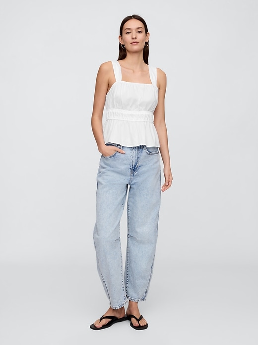 Image number 3 showing, Smocked Cropped Squareneck Top