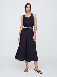 Poplin Cropped Scoopneck Top
