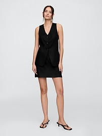 Longline Linen-Blend Vest