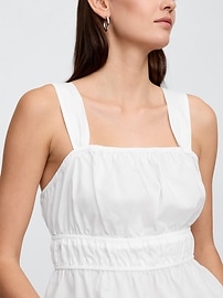 Smocked Cropped Squareneck Top