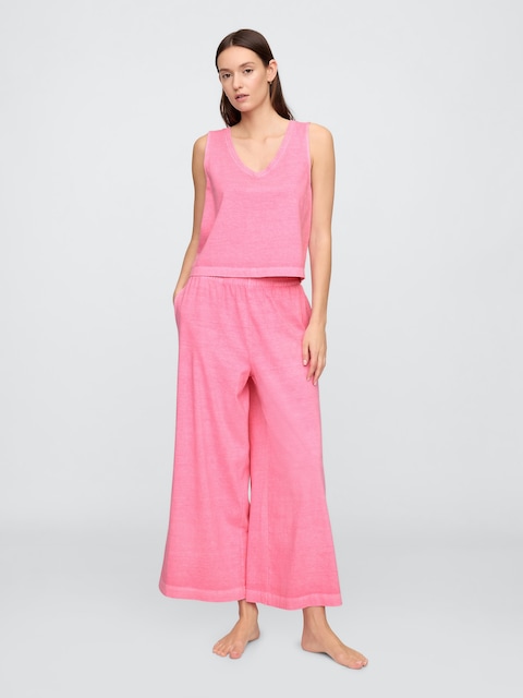 Wide-Leg Crop PJ Pants