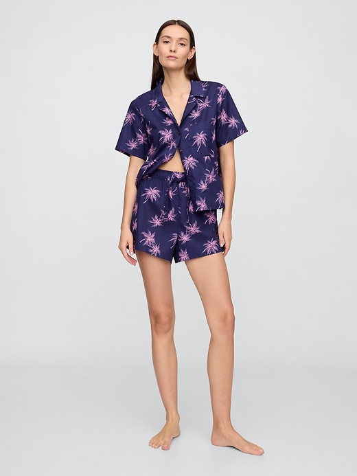 Print Poplin PJ Shorts