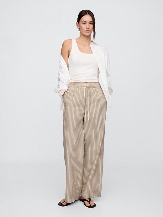 Image number 1 showing, Mid Rise Pull-On Wide-Leg Pants