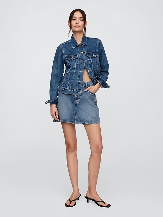 Image number 1 showing, Studded Denim Mini Skirt
