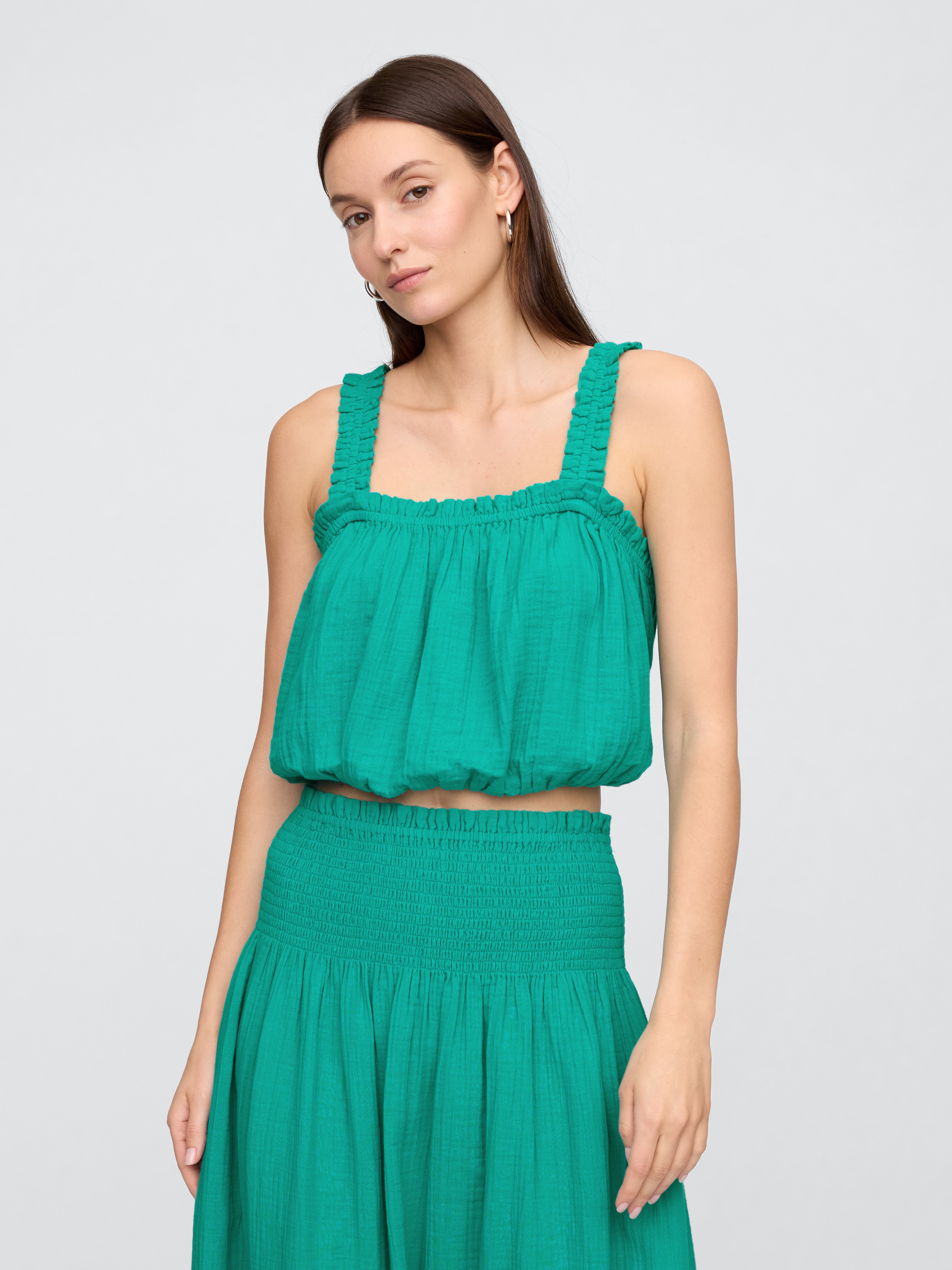 Gauze Bubble Tank Top | Gap Factory