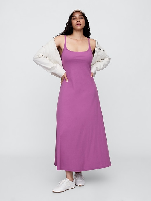 Image number 4 showing, Ribbed Squareneck Midi Dress