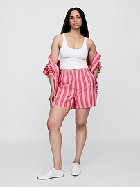 Relaxed Pull-On Poplin Shorts