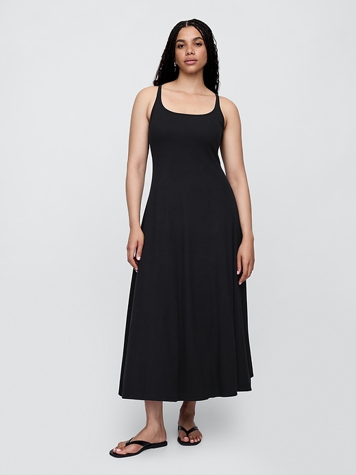 Image number 4 showing, Ribbed Squareneck Midi Dress