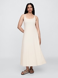 Ribbed Squareneck Midi Dress