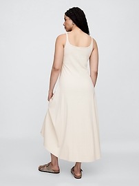Ribbed Squareneck Midi Dress