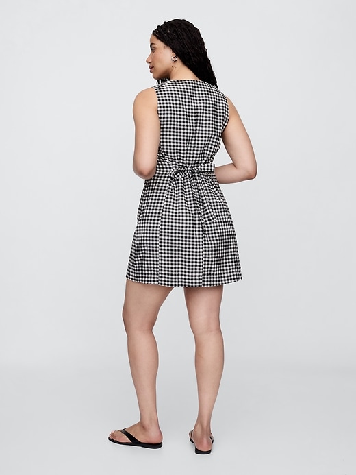 Image number 5 showing, Linen-Blend Button-Front Mini Dress