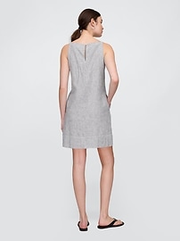 Linen-Blend Apron Mini Dress