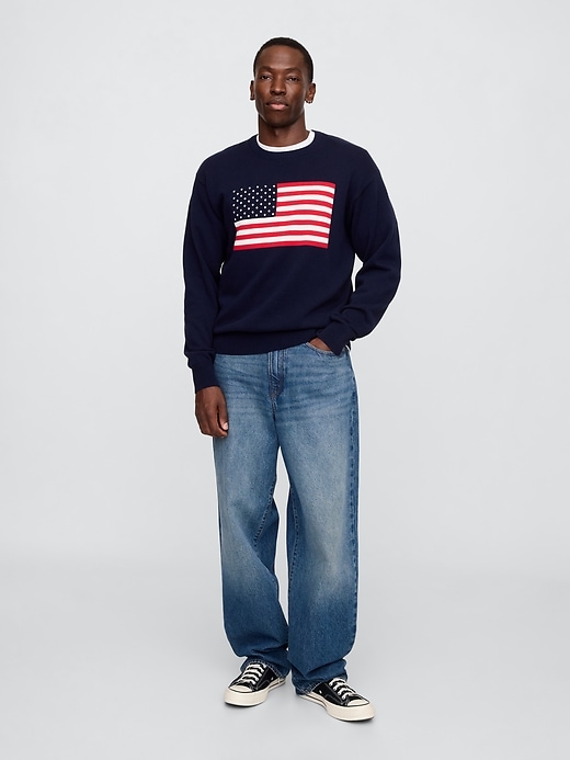 Image number 3 showing, Relaxed Americana Intarsia Sweater