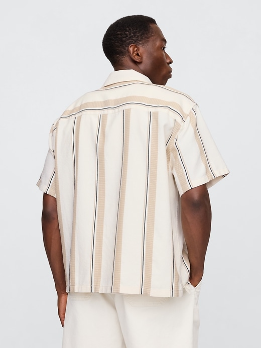Image number 2 showing, Boxy Gauze Texture-Stripe Vacay Shirt