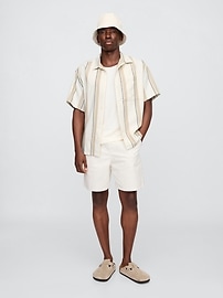 Boxy Gauze Texture-Stripe Vacay Shirt