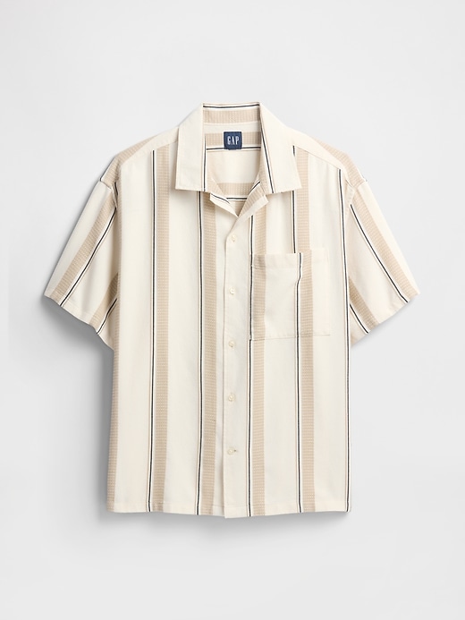 Image number 5 showing, Boxy Gauze Texture-Stripe Vacay Shirt