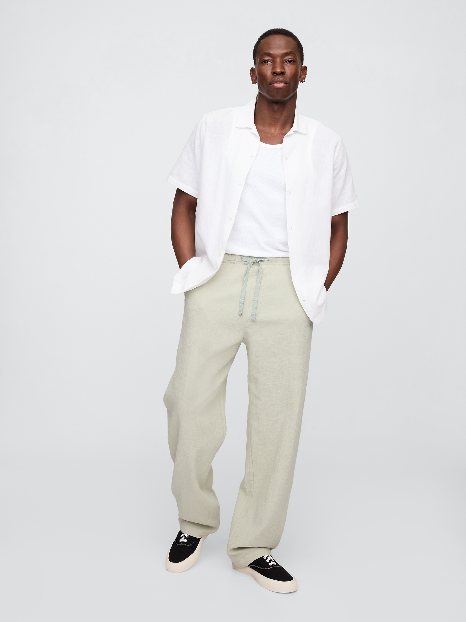 Gauze Baggy Easy Pants