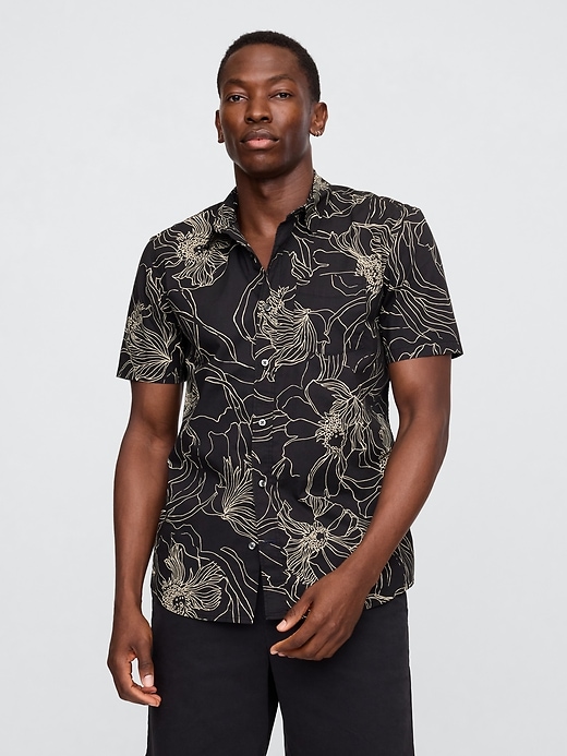 Image number 1 showing, Stretch Poplin Shirt in Standard Fit
