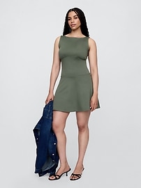 Boatneck Mini Dress