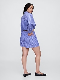 Relaxed Pull-On Poplin Shorts