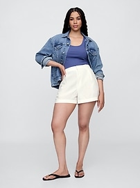 Linen-Blend Pleated Shorts