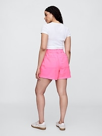 4" High Rise SuperSoft Denim Utility Shorts