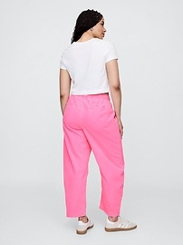 Mid Rise Pull-On Utility Barrel Jeans