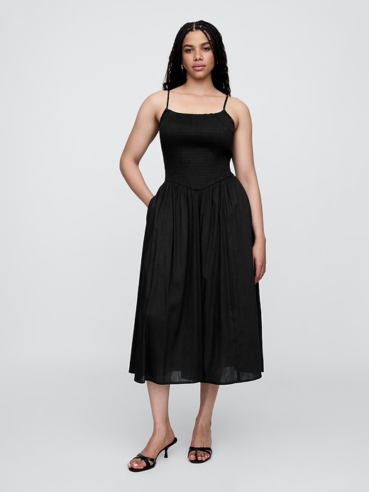 Image number 4 showing, Smocked Dip-Waist Midi Dress